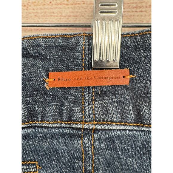 Pilcro Anthropologie Straight Leg Selvedge Mid Seam Jeans Women's 26 Blue - Picture 8 of 14